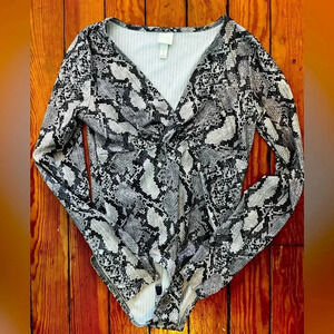 Snake print bodysuit
